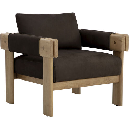 Carmichael Nubuck Cocoa Leather Lounge Chair
